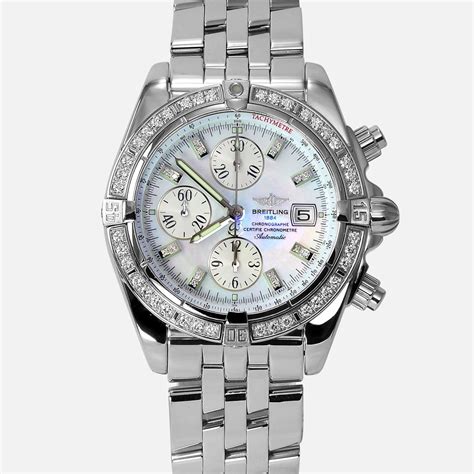 breitling chronomat evolution mop diamond dial bezel|breitling diamond bezel men watch.